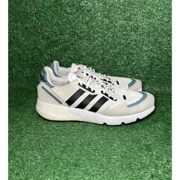 Adidas Mens Size 9.5 ZX 1K Boost White Running Shoes Walking Comfort Sneakers - Picture 1 of 9